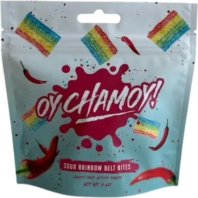 Oy Chamoy! Chamoy Covered Sour Rainbow Belts 4oz Bag