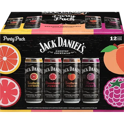 Jack Daniel's Country Cocktails, Assorted, Party Pack 12 Pack 144oz