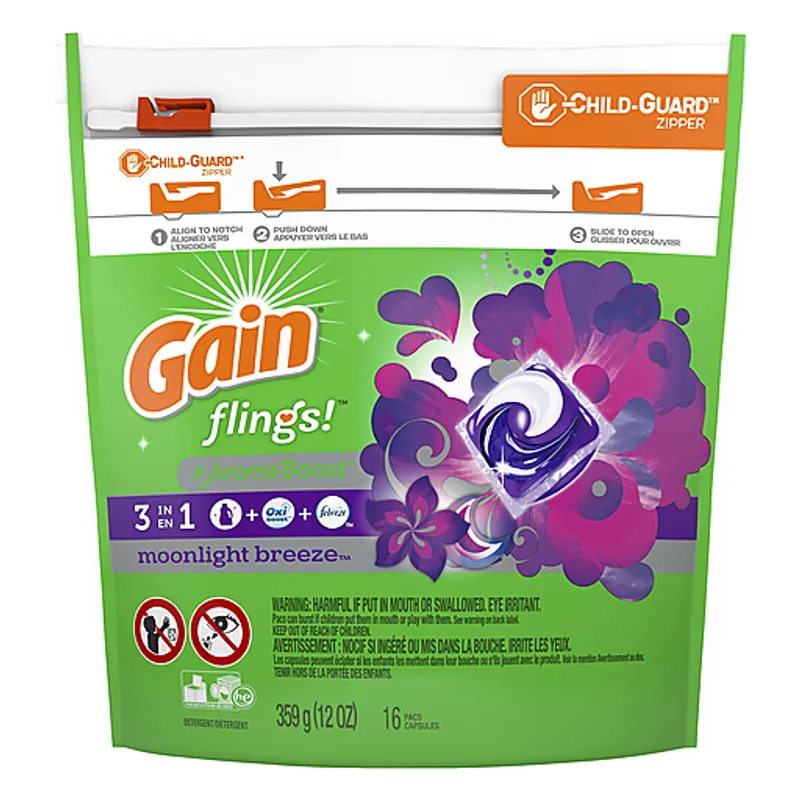 Gain Flings Moonlight Breeze 3-in-1 Laundry Detergent view 1