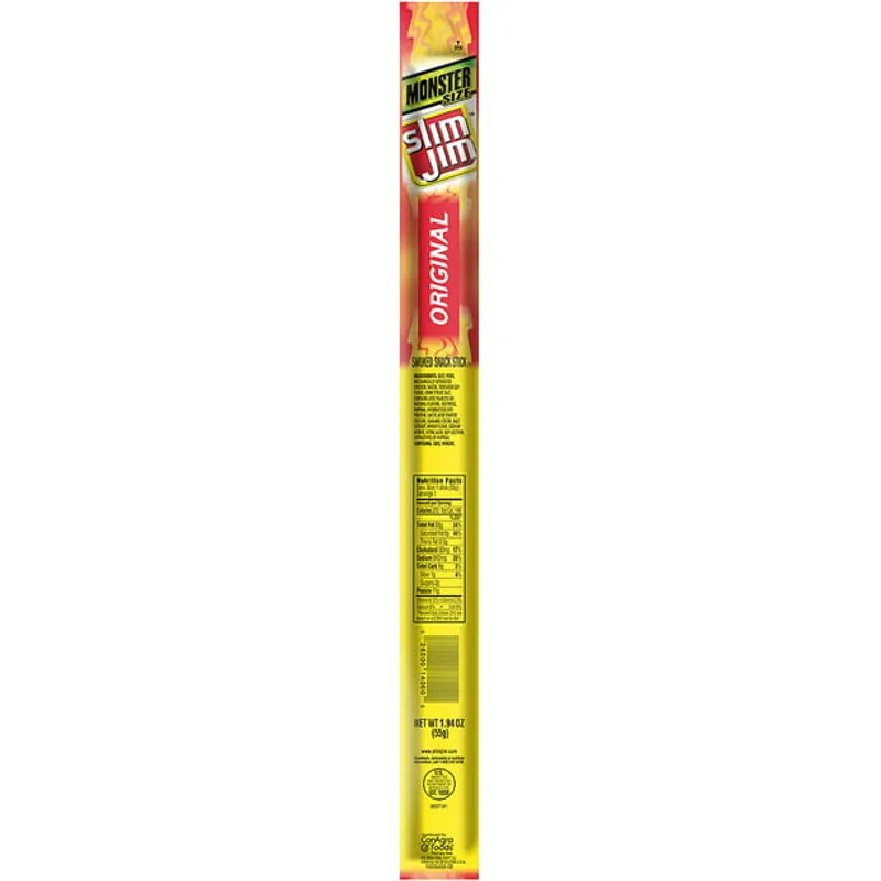 Slim Jim Monster Smoked Snack Stick Original view 1