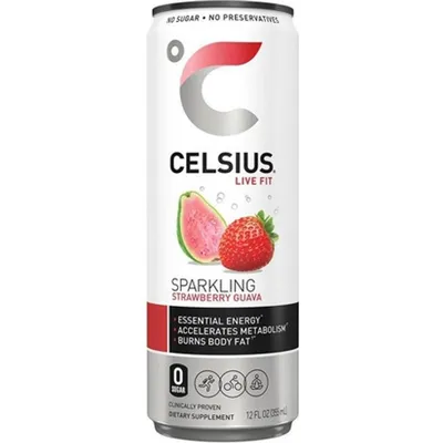 Celsius Sparkling Strawberry Guava Energy Drink 12oz Can