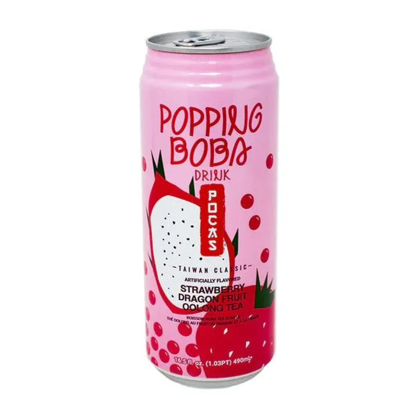 POCAS Popping Boba Strawberry Dragon Fruit Oolong Tea view 1