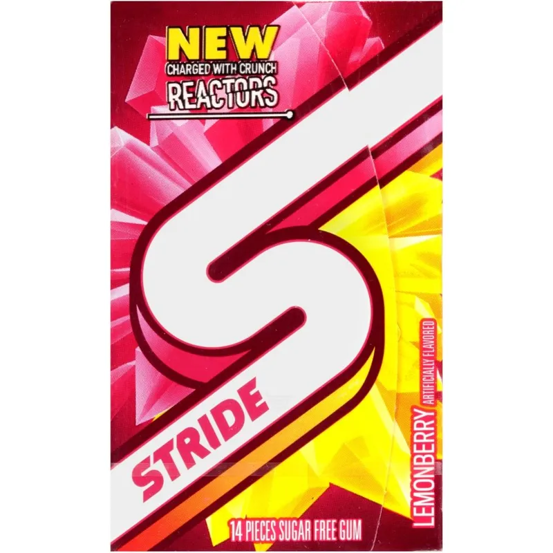 Stride Sugar Free Gum Lemonberry Charged With Crunch Reactors view 1