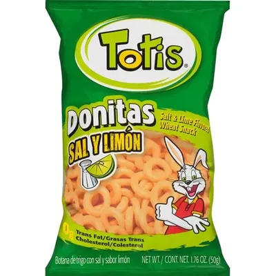 Totis Donitas Salt & Lime Flavored Wheat Snack 1.76oz Bag