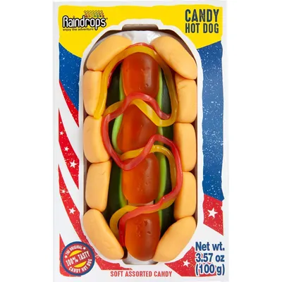 Raindrops Gummy Hot Dog 3.57 Oz Pack