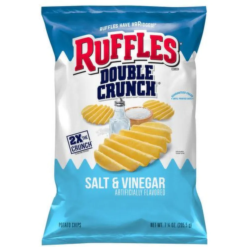 Ruffles Double Crunch Salt & Vinegar Potato Chips view 1