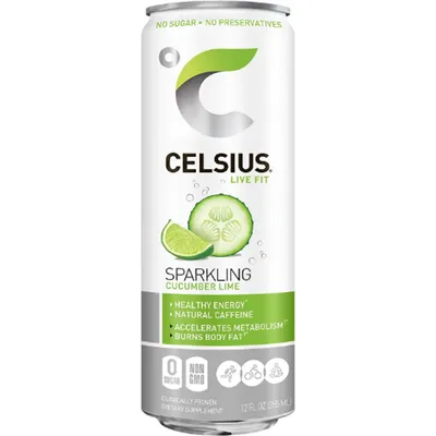 Celsius Sparkling Cucumber Lime Energy Drink 12oz Can