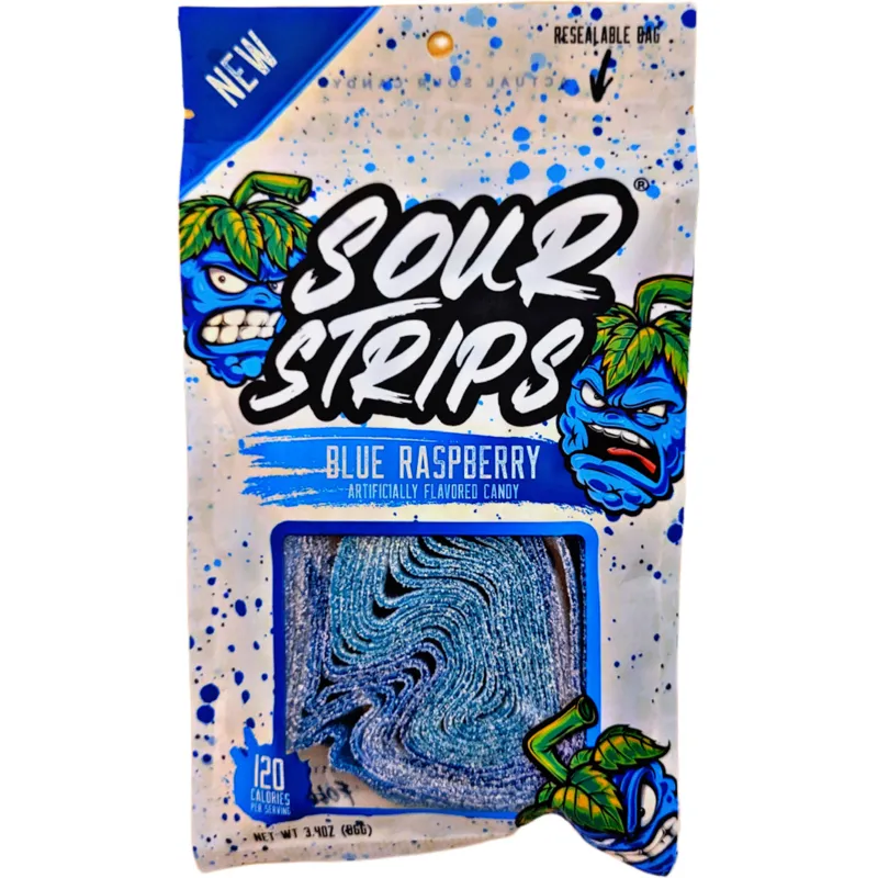 Sour Strips Blue Raspberry Bag view 1