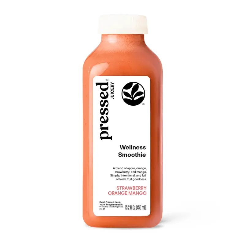 Pressed Juicery Strawberry Orange Mango Wellness Smoothie view 1