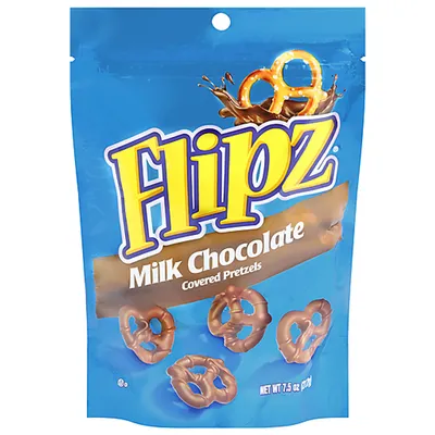 Flipz Milk Chocolate Covered Pretzels 7.5 oz Bag