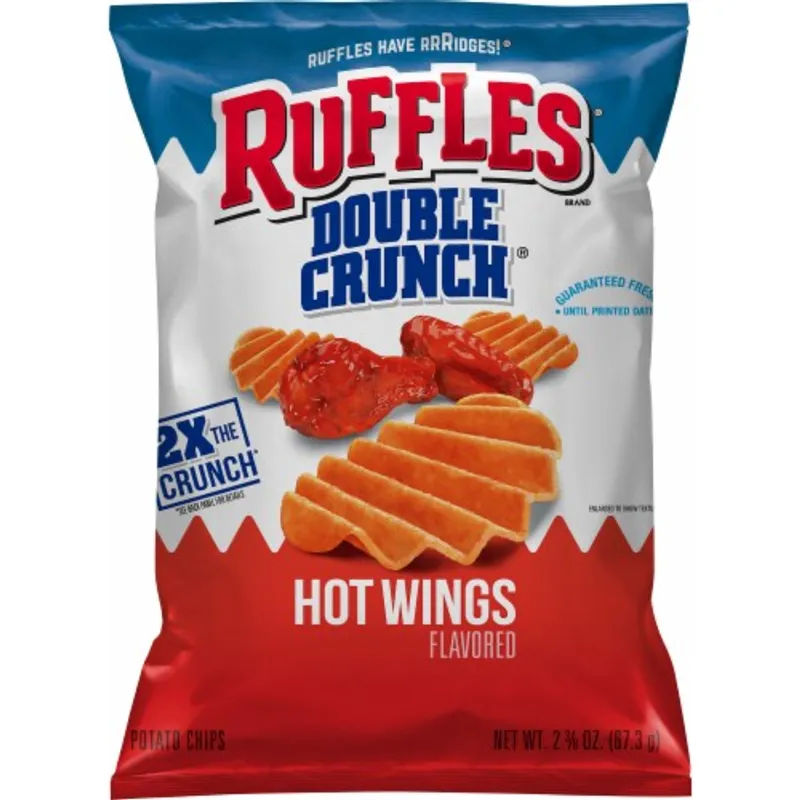 Ruffles Double Crunch Potato Chips Hot Wings view 1