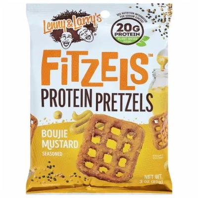 Lenny & Larry's Boujie Mustard Protein Pretzels 3 oz Bag
