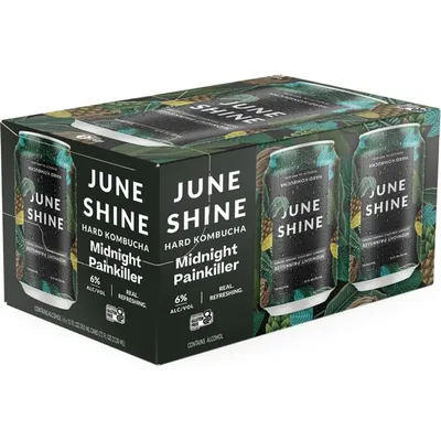 JuneShine Midnight Painkiller Hard Kombucha 4 Pack 12 oz Cans