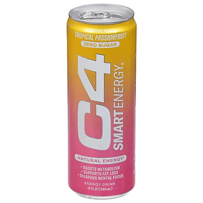 C4 Smart Energy Tropical Passionfruit Zero Sugar 12 oz Can