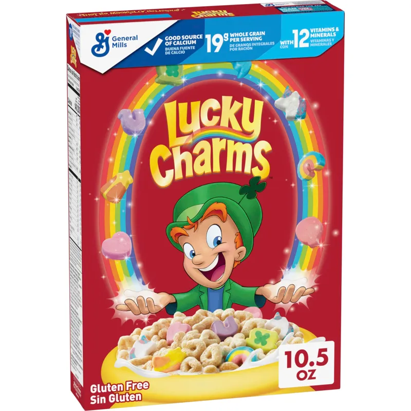 General Mills Lucky Charms Cereal Box view 1