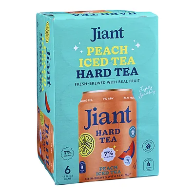 Jiant Peach Iced Tea Hard Tea 6 Pack 12 oz Cans