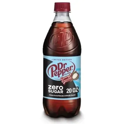 Dr Pepper Zero Sugar Creamy Coconut 20 oz Bottle