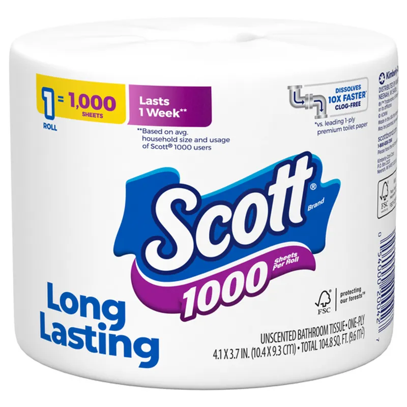 Scott Unscented Bathroom Tissue view 1