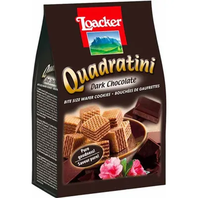 Loacker Quadratini Dark Chocolate Wafer 125g Pouch