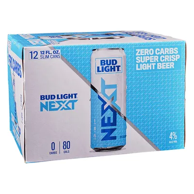 Bud Light Next Zero Carbs Beer 12pk 12 oz cans