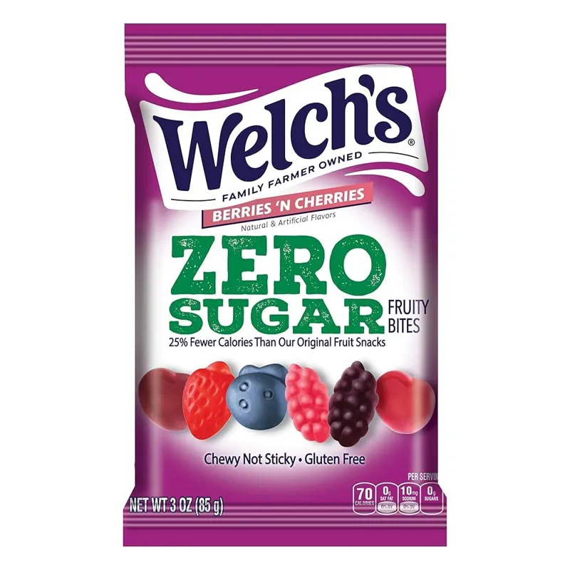 Welch's Zero Sugar Fruity Bites Berries 'n Cherries view 1