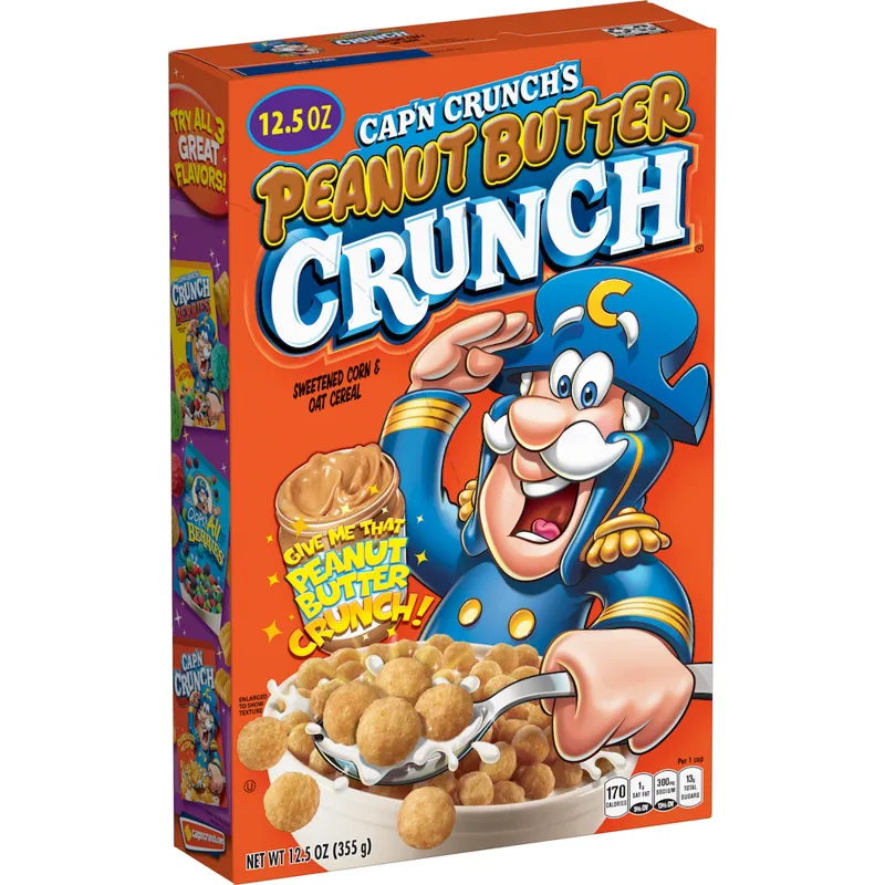 Cap'n Crunch Peanut Butter Crunch Breakfast Cereal Carton view 1