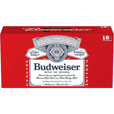 Budweiser 18 Pack 12 oz Cans