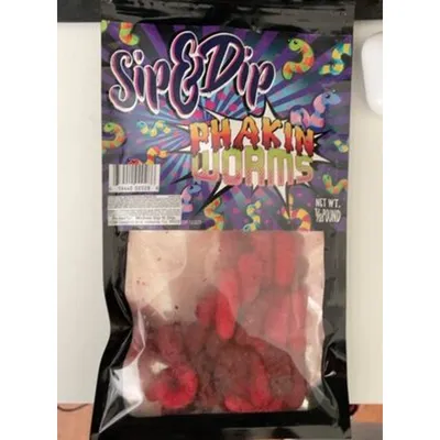 Sip & Dip Phakin' Worms Spicy Gummy Worms 8 oz Bag