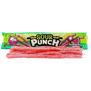 Sour Punch Watermelon Candy Straws