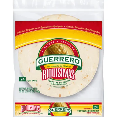 Guerrero Riquisimas Soft Taco Flour Tortillas 24x 35oz Counts