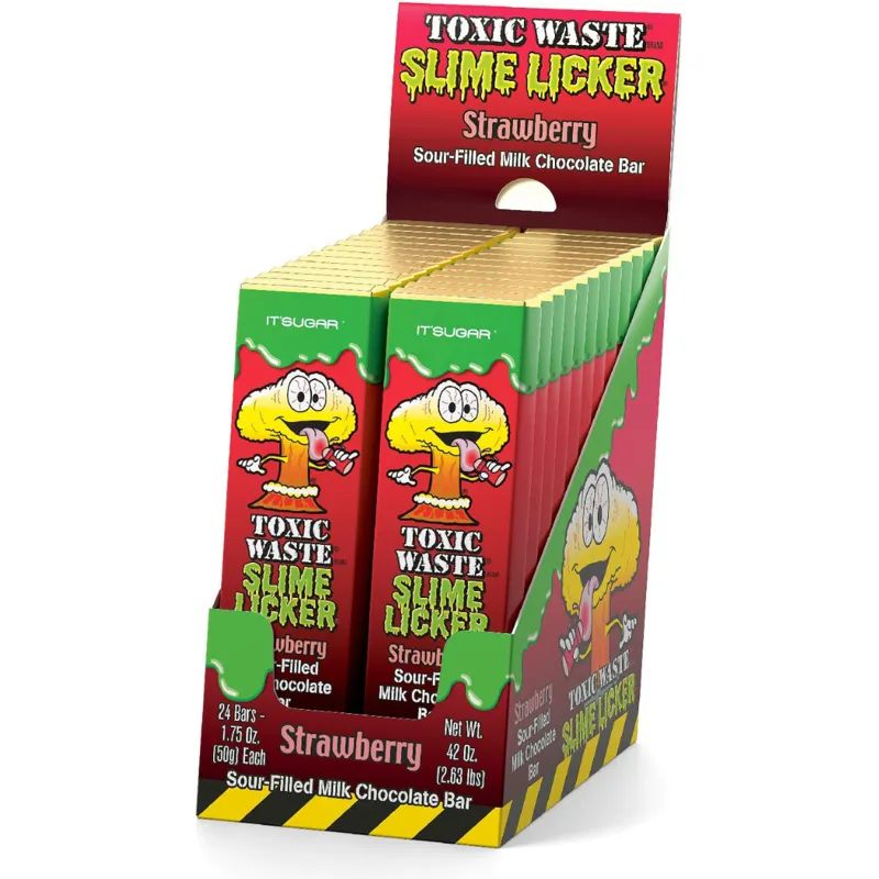 Toxic Waste Slime Licker Strawberry Chocolate Bar view 1