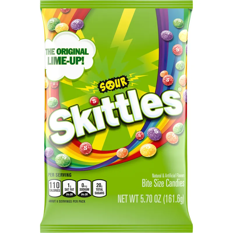 Sour Skittles Bite Size Candies With Green Apple And Watermelon view 1