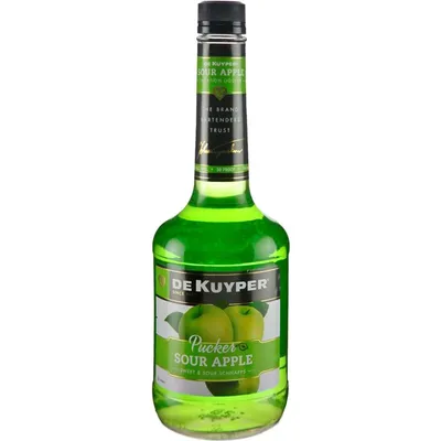 DeKuyper Sour Apple Pucker Schnapps Liqueur 750ml Bottle
