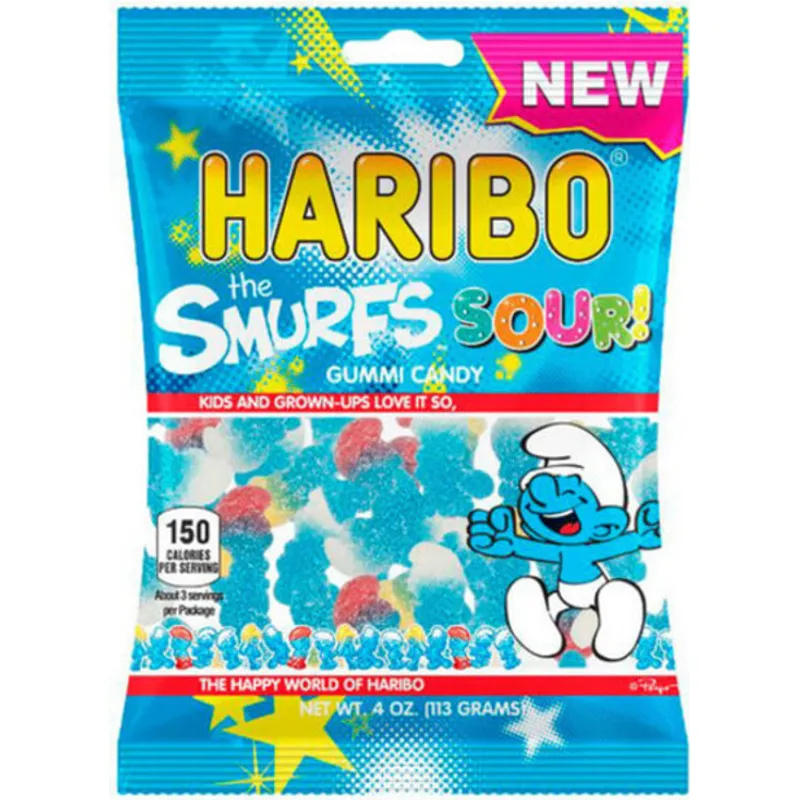 Haribo Sour Smurfs Gummy Candy view 1