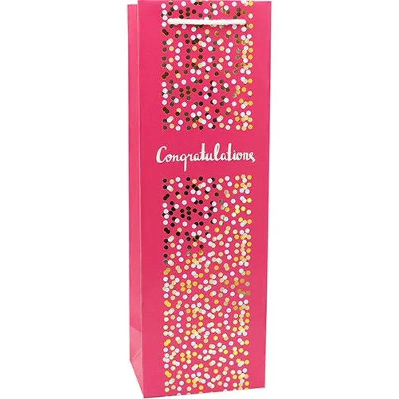 Gift Essentials Printed Paper Wine Bottle Bag - Congratulations view 1