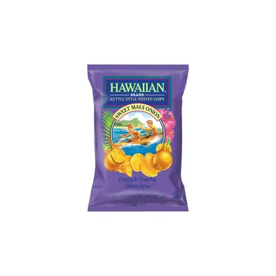 Hawaiian Sweet Maui Onion Kettle Style Potato Chips 4.75 oz Bag