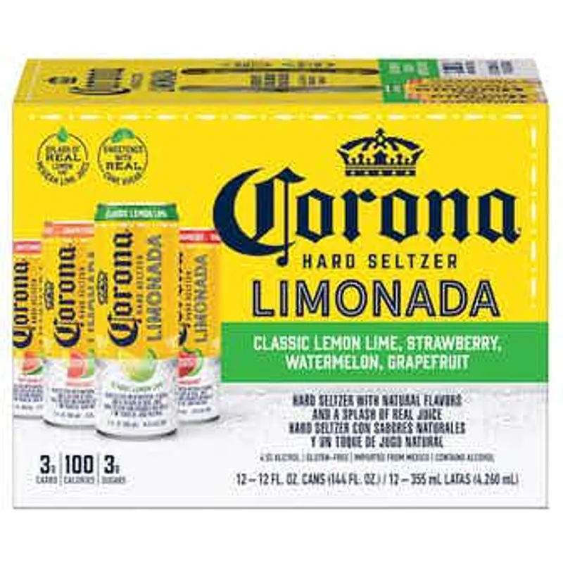 Corona Hard Seltzer Limonada Gluten Free Original Variety Spiked Sparkling Water view 1