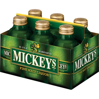 Mickeys Fine Malt Liquor 6 Pack 12 oz Bottles