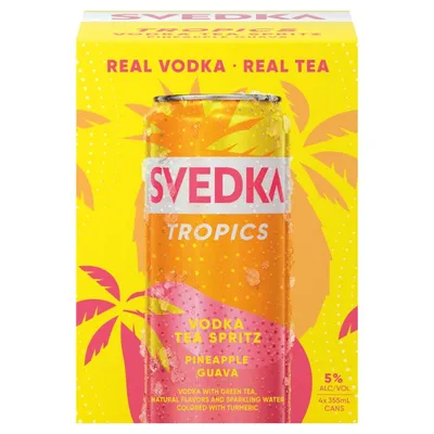 SVEDKA Tropics Pineapple Guava Vodka Tea Spritz 4 Pack 355 mL