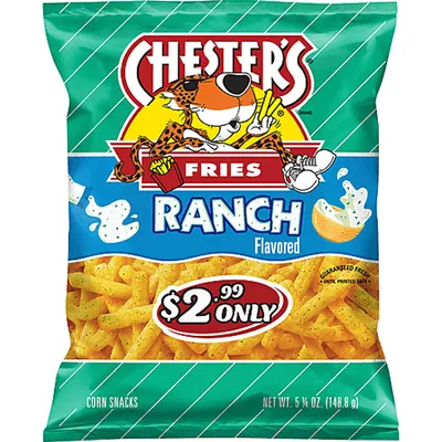 Chester's Fires Corn And Potato Ranch Flavored Snacks