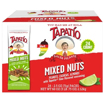 Tapatio Salsa Picante Mixed Nuts, 2.5 Oz Pack