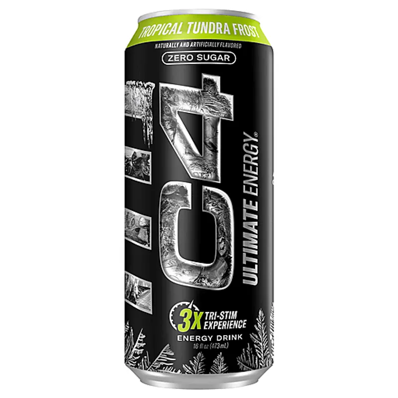 C4 Ultimate Energy Drink Tropical Tundra Frost Zero Sugar view 1